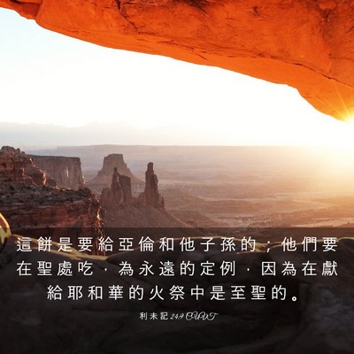 Picture 03 - 利 未 記 24:9 CUVT - 這 餅 是 要 給 亞 倫 和 他 子 孫 的 - Bible Verse Picture