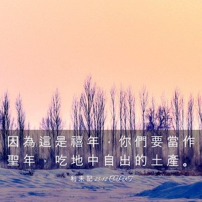 Picture 03 - 利 未 記 25:12 CUVT - 因 為 這 是 禧 年 ， 你 們 要 當 作 - Bible Verse Picture