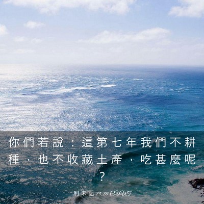 Picture 03 - 利 未 記 25:20 CUVT - 你 們 若 說 ： 這 第 七 年 我 們 不 - Bible Verse Picture
