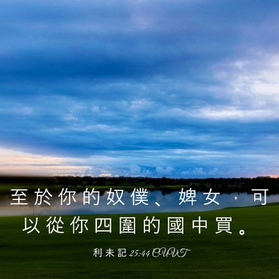 Picture 03 - 利 未 記 25:44 CUVT - 至 於 你 的 奴 僕 、 婢 女 ， 可 以 - Bible Verse Picture