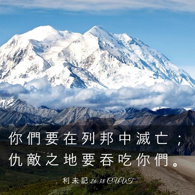 Picture 03 - 利 未 記 26:38 CUVT - 你 們 要 在 列 邦 中 滅 亡 ； 仇 敵 - Bible Verse Picture