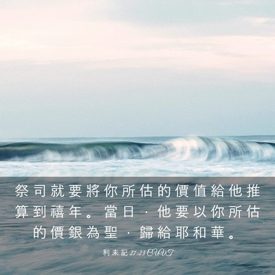 Picture 03 - 利 未 記 27:23 CUVT - 祭 司 就 要 將 你 所 估 的 價 值 給 - Bible Verse Picture
