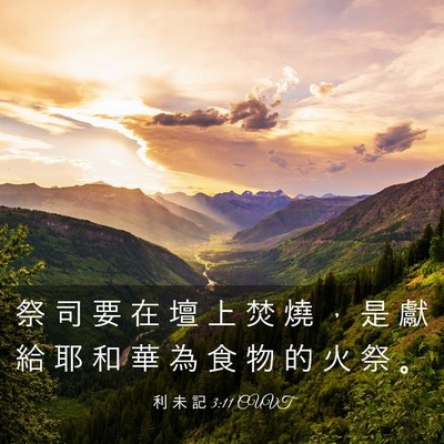 Picture 03 - 利 未 記 3:11 CUVT - 祭 司 要 在 壇 上 焚 燒 ， 是 獻 給 - Bible Verse Picture