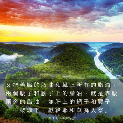 Picture 03 - 利 未 記 3:14 CUVT - 又 把 蓋 臟 的 脂 油 和 臟 上 所 有 - Bible Verse Picture