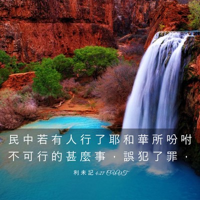 Picture 03 - 利 未 記 4:27 CUVT - 民 中 若 有 人 行 了 耶 和 華 所 吩 - Bible Verse Picture