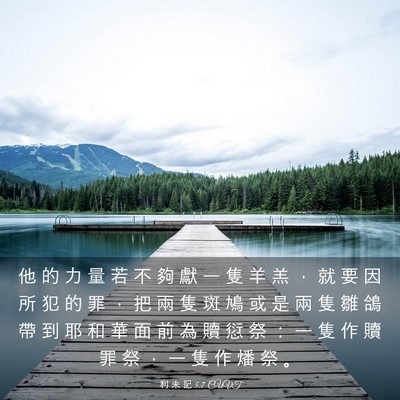 Picture 03 - 利 未 記 5:7 CUVT - 他 的 力 量 若 不 夠 獻 一 隻 羊 羔 - Bible Verse Picture