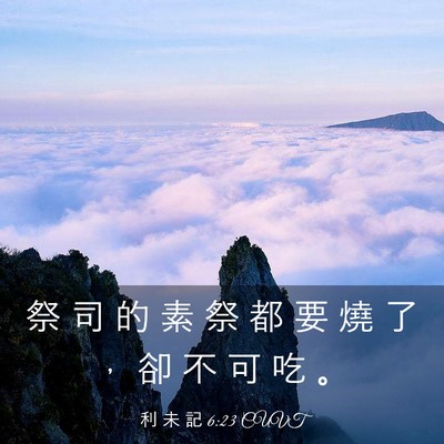 Picture 03 - 利 未 記 6:23 CUVT - 祭 司 的 素 祭 都 要 燒 了 ， 卻 不 - Bible Verse Picture
