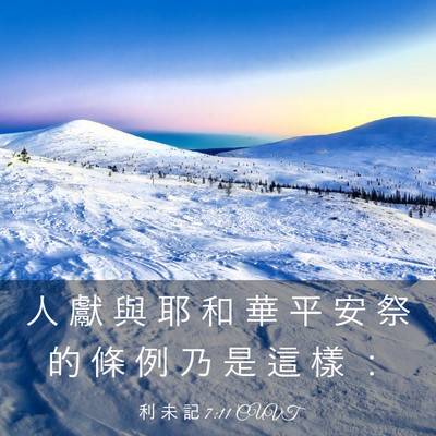 Picture 03 - 利 未 記 7:11 CUVT - 人 獻 與 耶 和 華 平 安 祭 的 條 例 - Bible Verse Picture