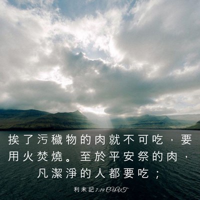 Picture 03 - 利 未 記 7:19 CUVT - 挨 了 污 穢 物 的 肉 就 不 可 吃 ， - Bible Verse Picture
