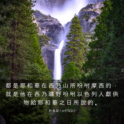 Picture 03 - 利 未 記 7:38 CUVT - 都 是 耶 和 華 在 西 乃 山 所 吩 咐 - Bible Verse Picture