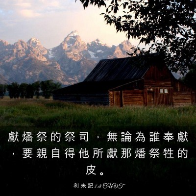 Picture 03 - 利 未 記 7:8 CUVT - 獻 燔 祭 的 祭 司 ， 無 論 為 誰 奉 - Bible Verse Picture