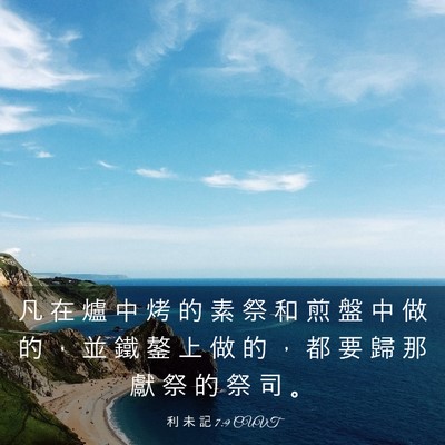 Picture 03 - 利 未 記 7:9 CUVT - 凡 在 爐 中 烤 的 素 祭 和 煎 盤 中 - Bible Verse Picture
