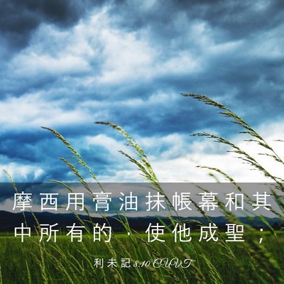 Picture 03 - 利 未 記 8:10 CUVT - 摩 西 用 膏 油 抹 帳 幕 和 其 中 所 - Bible Verse Picture