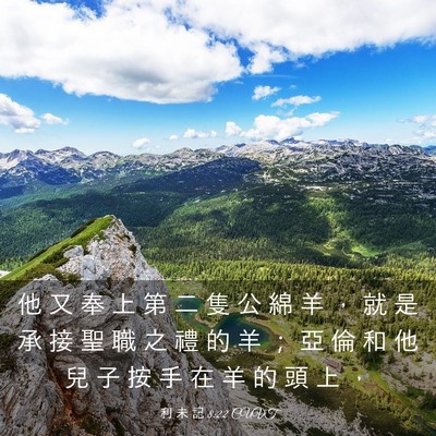 Picture 03 - 利 未 記 8:22 CUVT - 他 又 奉 上 第 二 隻 公 綿 羊 ， 就 - Bible Verse Picture