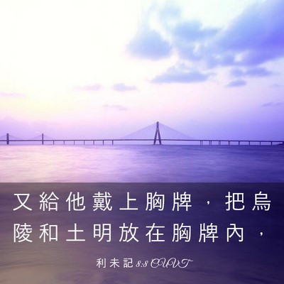 Picture 03 - 利 未 記 8:8 CUVT - 又 給 他 戴 上 胸 牌 ， 把 烏 陵 和 - Bible Verse Picture