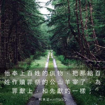 Picture 03 - 利 未 記 9:15 CUVT - 他 奉 上 百 姓 的 供 物 ， 把 那 給 - Bible Verse Picture