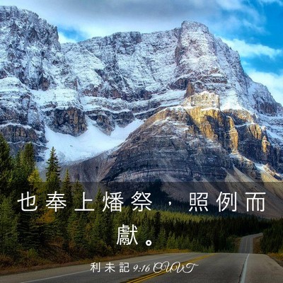 Picture 03 - 利 未 記 9:16 CUVT - 也 奉 上 燔 祭 ， 照 例 而 獻 - Bible Verse Picture