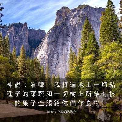 Picture 03 - 創 世 記 1:29 CUVT - 神 說 ： 看 哪 ， 我 將 遍 地 上 一 - Bible Verse Picture