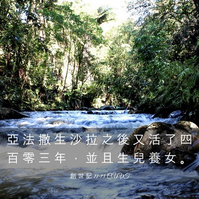 Picture 03 - 創 世 記 11:13 CUVT - 亞 法 撒 生 沙 拉 之 後 又 活 了 四 - Bible Verse Picture