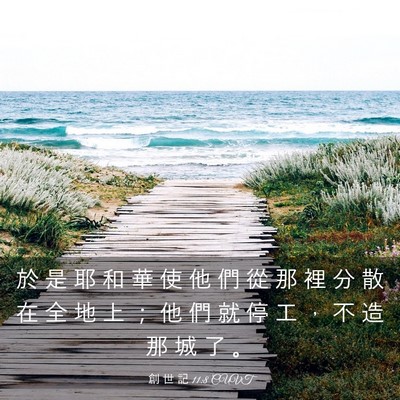 Picture 03 - 創 世 記 11:8 CUVT - 於 是 耶 和 華 使 他 們 從 那 裡 分 - Bible Verse Picture