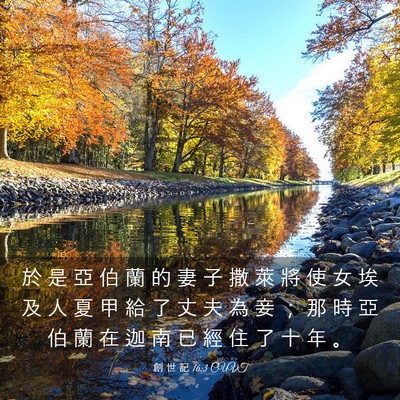 Picture 03 - 創 世 記 16:3 CUVT - 於 是 亞 伯 蘭 的 妻 子 撒 萊 將 使 - Bible Verse Picture