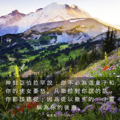 Picture 03 - 創 世 記 21:12 CUVT - 神 對 亞 伯 拉 罕 說 ： 你 不 必 為 - Bible Verse Picture