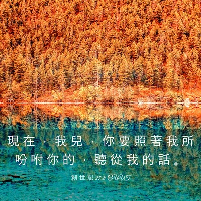 Picture 03 - 創 世 記 27:8 CUVT - 現 在 ， 我 兒 ， 你 要 照 著 我 所 - Bible Verse Picture