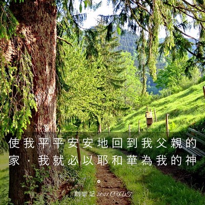 Picture 03 - 創 世 記 28:21 CUVT - 使 我 平 平 安 安 地 回 到 我 父 親 - Bible Verse Picture