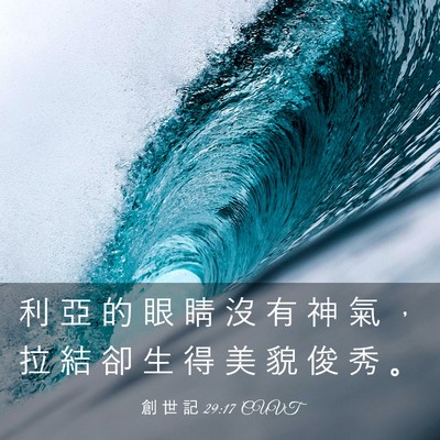 Picture 03 - 創 世 記 29:17 CUVT - 利 亞 的 眼 睛 沒 有 神 氣 ， 拉 結 - Bible Verse Picture