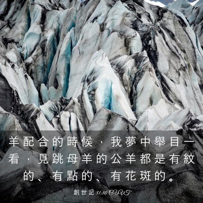 Picture 03 - 創 世 記 31:10 CUVT - 羊 配 合 的 時 候 ， 我 夢 中 舉 目 - Bible Verse Picture