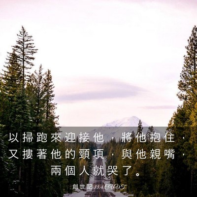 Picture 03 - 創 世 記 33:4 CUVT - 以 掃 跑 來 迎 接 他 ， 將 他 抱 住 - Bible Verse Picture