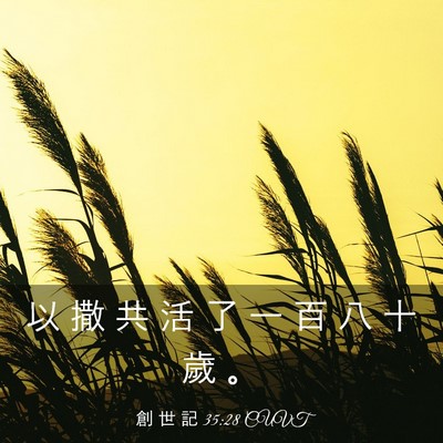 Picture 03 - 創 世 記 35:28 CUVT - 以 撒 共 活 了 一 百 八 十 歲 - Bible Verse Picture