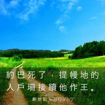 Picture 03 - 創 世 記 36:34 CUVT - 約 巴 死 了 ， 提 幔 地 的 人 戶 珊 - Bible Verse Picture