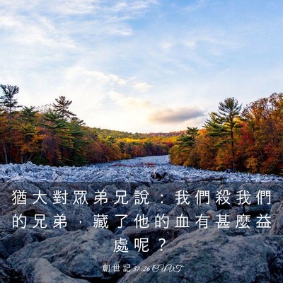 Picture 03 - 創 世 記 37:26 CUVT - 猶 大 對 眾 弟 兄 說 ： 我 們 殺 我 - Bible Verse Picture