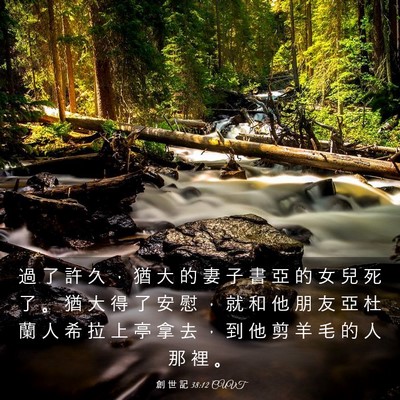 Picture 03 - 創 世 記 38:12 CUVT - 過 了 許 久 ， 猶 大 的 妻 子 書 亞 - Bible Verse Picture