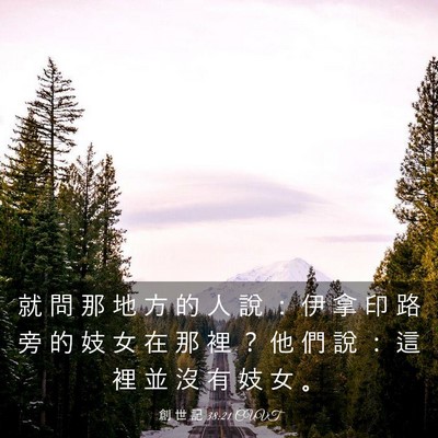 Picture 03 - 創 世 記 38:21 CUVT - 就 問 那 地 方 的 人 說 ： 伊 拿 印 - Bible Verse Picture