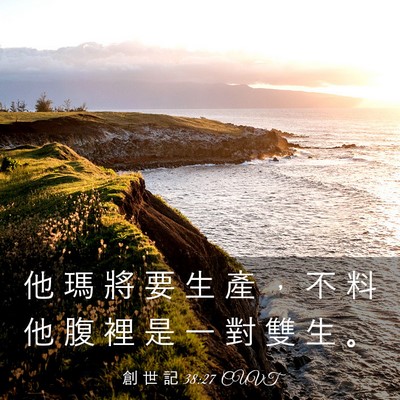 Picture 03 - 創 世 記 38:27 CUVT - 他 瑪 將 要 生 產 ， 不 料 他 腹 裡 - Bible Verse Picture
