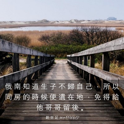 Picture 03 - 創 世 記 38:9 CUVT - 俄 南 知 道 生 子 不 歸 自 己 ， 所 - Bible Verse Picture