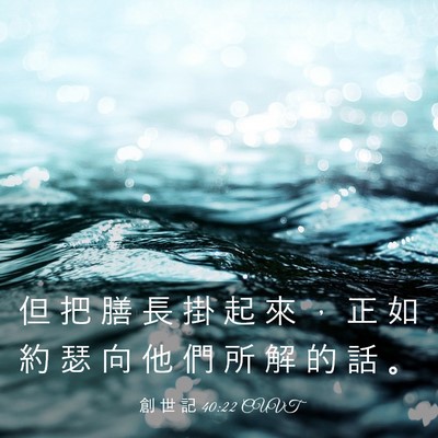 Picture 03 - 創 世 記 40:22 CUVT - 但 把 膳 長 掛 起 來 ， 正 如 約 瑟 - Bible Verse Picture