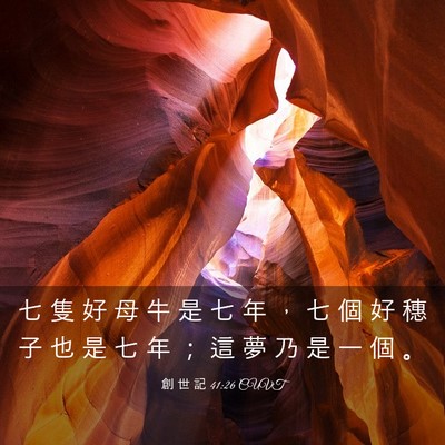 Picture 03 - 創 世 記 41:26 CUVT - 七 隻 好 母 牛 是 七 年 ， 七 個 好 - Bible Verse Picture