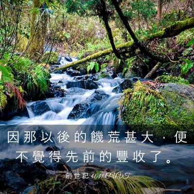 Picture 03 - 創 世 記 41:31 CUVT - 因 那 以 後 的 饑 荒 甚 大 ， 便 不 - Bible Verse Picture