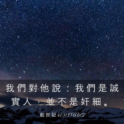 Picture 03 - 創 世 記 42:31 CUVT - 我 們 對 他 說 ： 我 們 是 誠 實 人 - Bible Verse Picture
