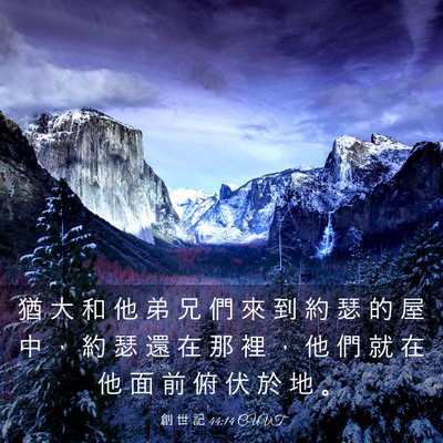 Picture 03 - 創 世 記 44:14 CUVT - 猶 大 和 他 弟 兄 們 來 到 約 瑟 的 - Bible Verse Picture
