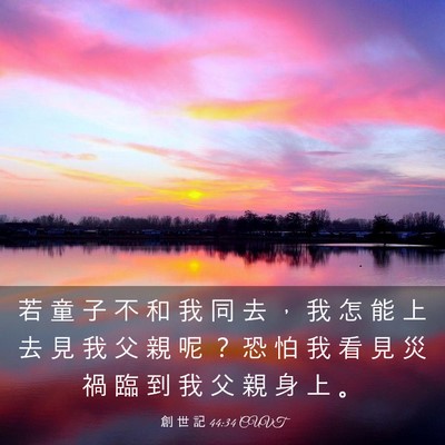 Picture 03 - 創 世 記 44:34 CUVT - 若 童 子 不 和 我 同 去 ， 我 怎 能 - Bible Verse Picture