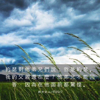 Picture 03 - 創 世 記 45:3 CUVT - 約 瑟 對 他 弟 兄 們 說 ： 我 是 約 - Bible Verse Picture