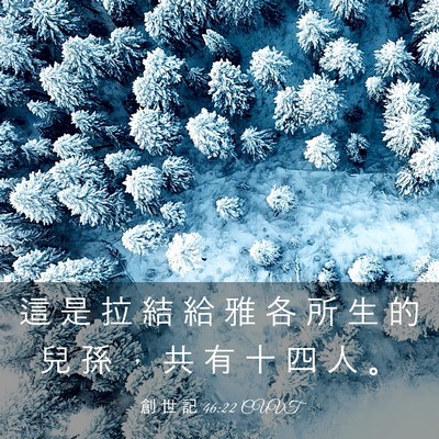 Picture 03 - 創 世 記 46:22 CUVT - 這 是 拉 結 給 雅 各 所 生 的 兒 孫 - Bible Verse Picture