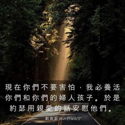 Picture 03 - 創 世 記 50:21 CUVT - 現 在 你 們 不 要 害 怕 ， 我 必 養 - Bible Verse Picture