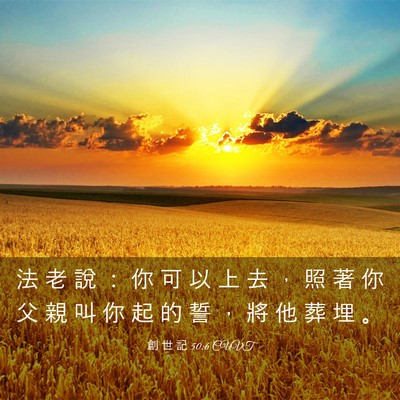 Picture 03 - 創 世 記 50:6 CUVT - 法 老 說 ： 你 可 以 上 去 ， 照 著 - Bible Verse Picture