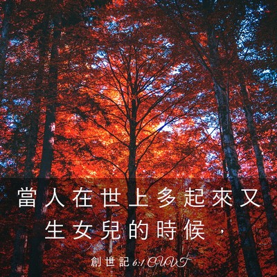 Picture 03 - 創 世 記 6:1 CUVT - 當 人 在 世 上 多 起 來 又 生 女 兒 - Bible Verse Picture