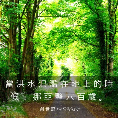 Picture 03 - 創 世 記 7:6 CUVT - 當 洪 水 氾 濫 在 地 上 的 時 候 ， - Bible Verse Picture